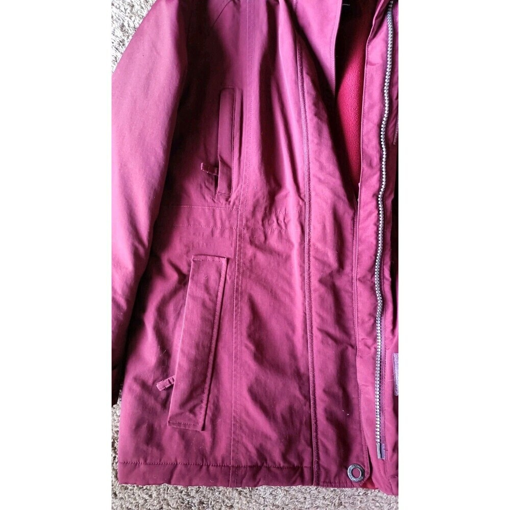 Lands End Squall Hooded Parka Anorak Medium 10/12 Burgundy Red Ski Jacket - Picture 12 of 13